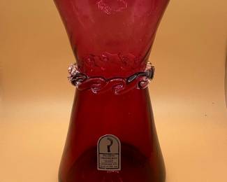 Pilgrim Glass Cranberry Vase
