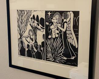 Kate Corder 'Loves Pure Light - Give My Heart' Linocut Print
