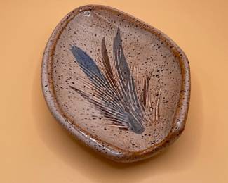 Studio Pottery Feather Motif Dish