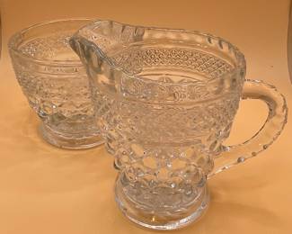 Anchor Hocking Wexford Creamer and Sugar Bowl Set