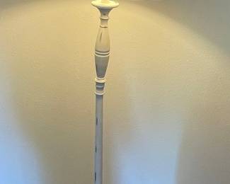 Distressed Painted Floor Lamp with Toile Shade