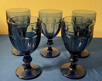 Libbey Duratuff Gibraltar Dusky Blue Water Goblets
