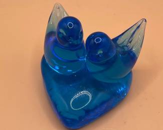 Bluebirds of Happiness Glass Figurine