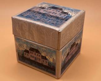 Vintage Bob's Boxes Decorative Box with House Motif