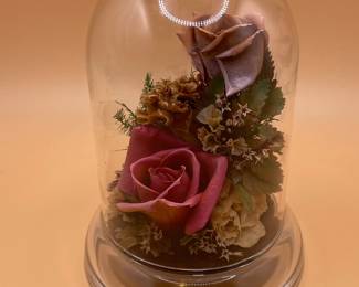 Preserved Roses in Glass Dome with LED Light