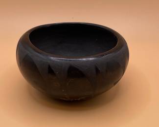 Santa Clara Pueblo Blackware Pottery Bowl