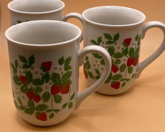 Vintage Horchow Strawberry Mugs