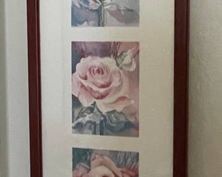 Triple Rose Botanical Print by Rosalind Osterle