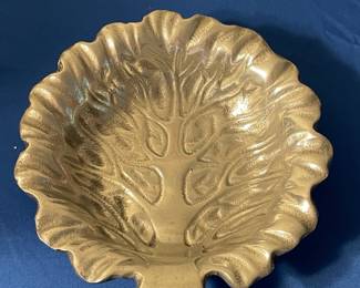 Vintage Brass Leaf-Form Decorative Bowl - Made in India