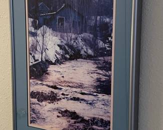 Carolyn Lu Redding Signed Winter Landscape Print