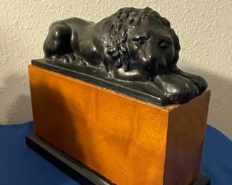 Art Deco Reclining Lion Bookends
