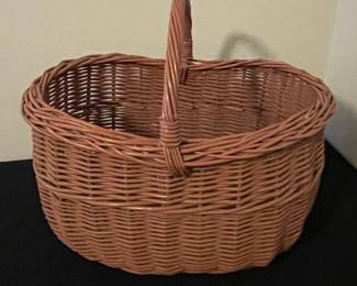 Vintage Oval Wicker Gathering Basket
