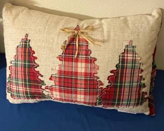 Mud Pie Christmas Tree Plaid Accent Pillow