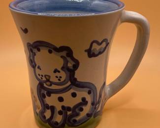 M.A. Hadley Pottery Hand-Painted Dog Mug