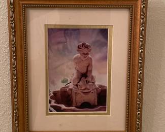 Framed Photographic Print of Cherub Fountain