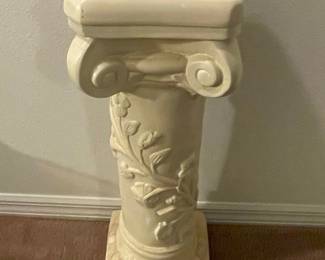 Neoclassical Style Plaster Pedestal with Floral Motifs