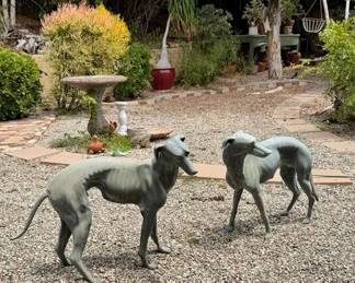 These Iron patina greyhounds almost look real.