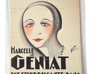Marcelle Geniant French Art Deco Advertisitng Poster, JEAN NATHAN