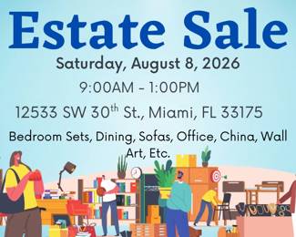 Blue and Light Blue Illustrated Garage Sale Facebook Ad