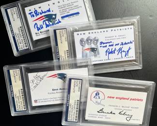 004 Authenticated Signed New England Patriots Business Cards Kraft, Belichick MORE