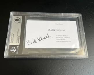 Authenticated Signed Vinod Khosla Business Card