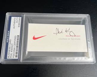 003 Authenticated Signed Phil Knight Nike Chairman Business Card