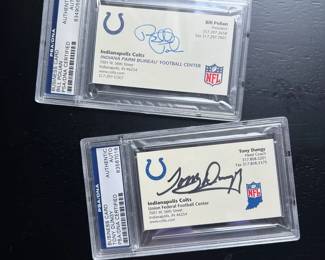 Authenticated Signed Indianapolis Colts Business Cards Dungy, Polian