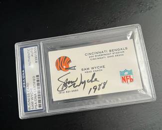 Authenticated Signed Sam Wyche Cincinnati Bengals 1988 Business Card