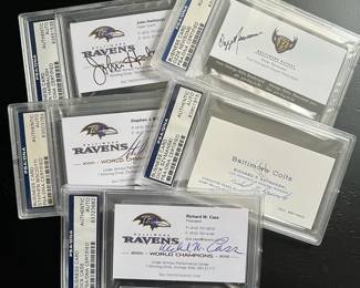 Authenticated Signed Baltimore Ravens Baltimore Colts Business Cards