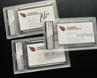 Authenticated Signed Arizona Cardinals Business Cards Arians, Keim, Bidwill