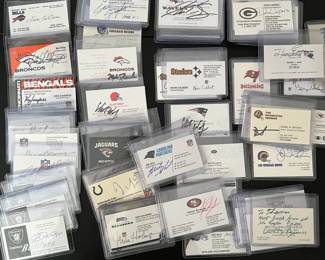 78 Signed NFL Business Cards Not Authenticated