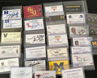 28 Signed NCAA Business Cards Not Authenticated