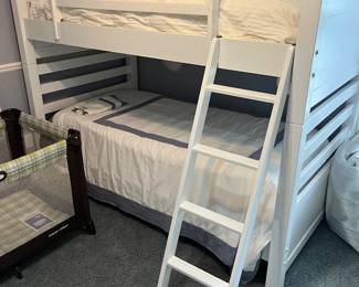 Bunk beds with ladder.