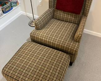 Upholstered chair and ottoman by Kellex Seating.