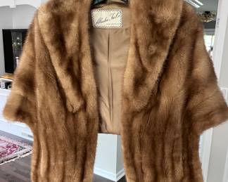 Vintage brown mink stole or capelet.