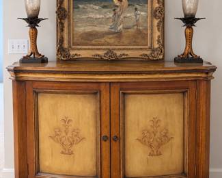 Painted console with storage inside