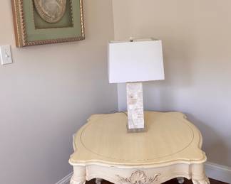Square ivory color side table
