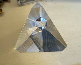 Signed Steuben Glass pyramid