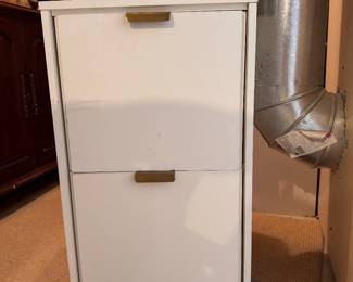 Two drawer white filing cabinet