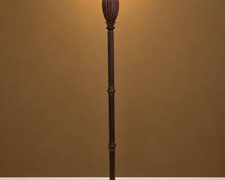 Floor lamp with glass dome shade