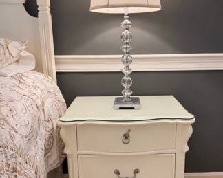 Two drawer white nightstand