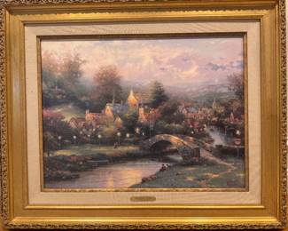 Thomas Kinkade Lamplight Village, Ltd Ed canvas Artist Proof 281/495. Certif included