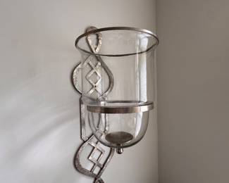 Metal and glass candle sconces