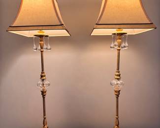 Pair of buffet lamps with gold accents