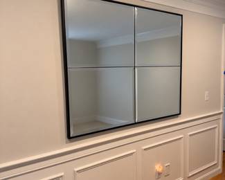 Four segment mirror with black frame 54" x 44"