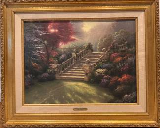 Thomas Kinkade Stairway to Paradise, renaissance edition canvas, print 231/320, 18 x 24”. Certif included. 
