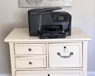 Two drawer file cabinet with additional drawers by Stanley