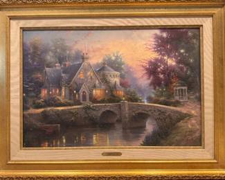 Thomas Kinkade Lamplight Manor Ltd Ed canvas litho 381/900, 18”x27”, certif included