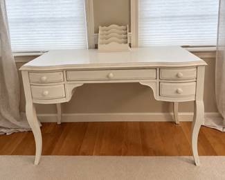 White 5 drawer desk