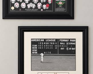 Red Sox Uniform Evolution and  Fenway Park 1950 framed print